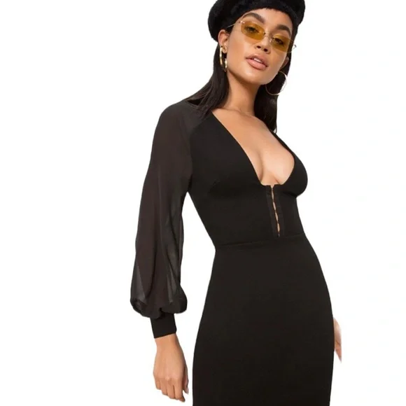 REVOLVE BY THE WAY BLACK LONG SLEEVES CORSET MINI DRESS - Picture 10 of 16